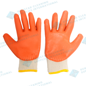 RUBBERIZED ORANGE PALM, COTTON GLOVES